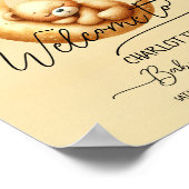 かわいい寝熊オンムーンベビーシャワーへようこそ ポスター (角)