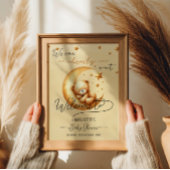 かわいい寝熊オンムーンベビーシャワーへようこそ ポスター