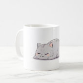 かわいい寝猫デザイン コーヒーマグカップ (正面左)