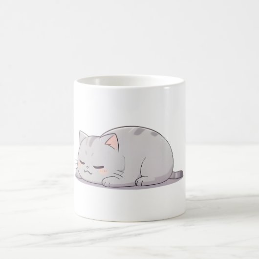 かわいい寝猫デザイン コーヒーマグカップ (中央)