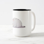 かわいい寝猫デザイン ツートーンマグカップ (正面右)