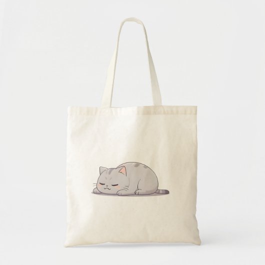 かわいい寝猫デザイン トートバッグ (正面)