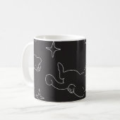 かわいい寝猫パターン 居心地の良い夜のテーマ コーヒーマグカップ (正面左)