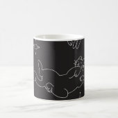かわいい寝猫パターン 居心地の良い夜のテーマ コーヒーマグカップ (中央)