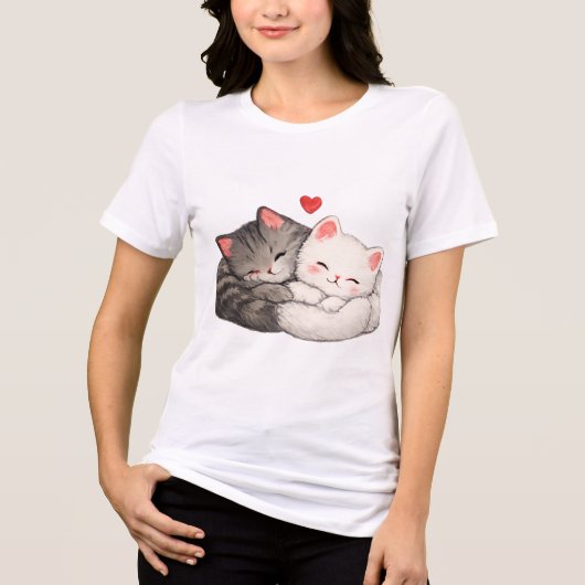 かわいい寝猫 トライブレンドＴシャツ (正面)