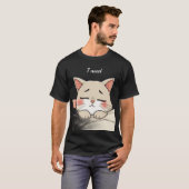 かわいい寝猫 私は眠い カワイイアート Tシャツ (正面フル)
