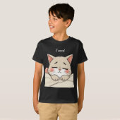 かわいい寝猫 私は眠い カワイイアート Tシャツ (正面フル)