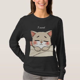 かわいい寝猫 私は眠い カワイイ アート Tシャツ