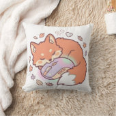 かわいい寝顔のゲーマーキツネ枕 クッション (ブランケット)