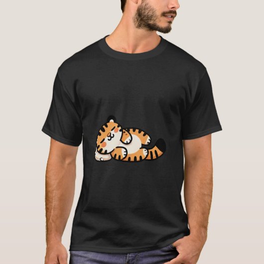 かわいい寝顔の赤ちゃんトラ Tシャツ (正面)