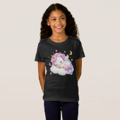 かわいい寝顔の赤ちゃんユニコーン Tシャツ (正面フル)