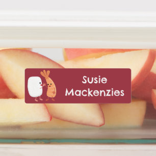 かわいい寿司のエビの漫画パーソナライズされた ラベル