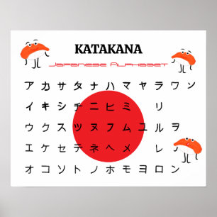かわいい寿司のカタカナアルファベットポスター ポスター