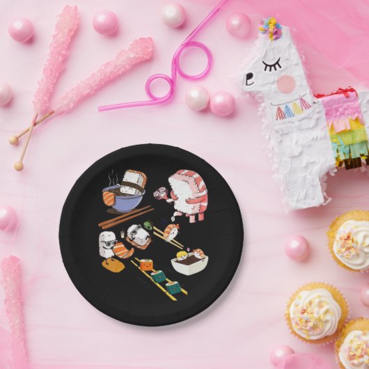 かわいい寿司アニメかわいいオタクマンガセット日本のF ペーパープレート (パーティー)
