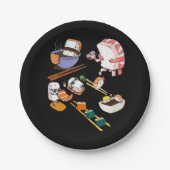 かわいい寿司アニメかわいいオタクマンガセット日本のF ペーパープレート (正面)