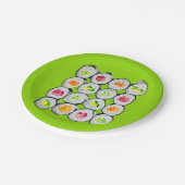 かわいい寿司イラストレーションアート ペーパープレート (アングル)