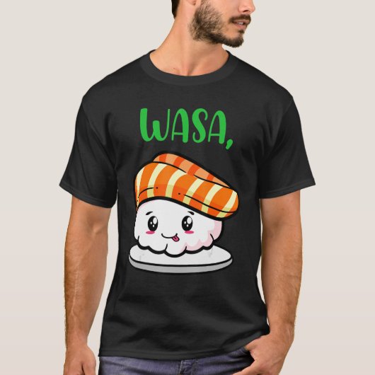 かわいい寿司カップル服ユーモアわさベイ Tシャツ (正面)