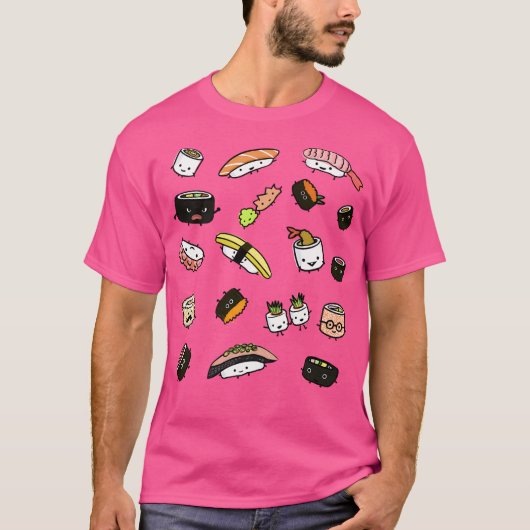 かわいい寿司キャラクター柄 Tシャツ (正面)
