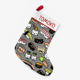 かわいい寿司パターンおもしろいなかわいいの食糧休日のクリスマス スモールクリスマスストッキング