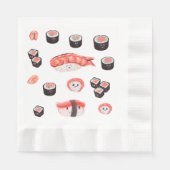 かわいい寿司パーティー 縁ありランチョンナプキン (正面)