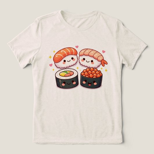 かわいい寿司ラブ トライブレンドTシャツ (デザイン正面)