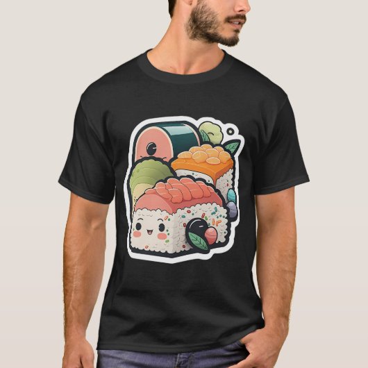 かわいい寿司ロール フレンズ Tシャツ (正面)