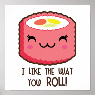 かわいい寿司ロールEmoji ポスター