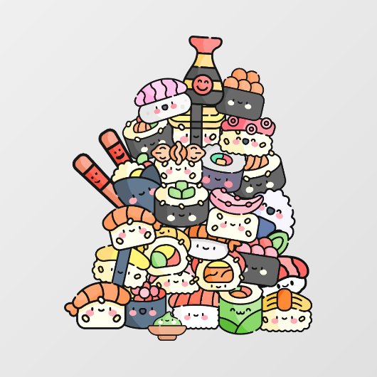 かわいい寿司塔 ウィンドウサイン (シート)