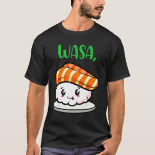 かわいい寿司夫婦アパレルおもしろいワサベ Tシャツ