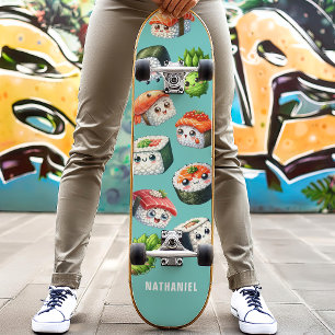 かわいい寿司握りわさび転が巻き スケートボード