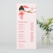 かわいい寿司日本食レストランのディナーメニュー メニュー (スタンド正面)