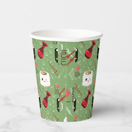 かわいい寿司柄 紙コップ (右)