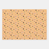 かわいい寿司柄 |食日本の品イラストレーション ラッピングペーパーシート (正面3)