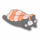 かわいい寿司猫キャラクター シール (正面)