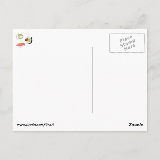 かわいい寿司猫 ポストカード (裏面)