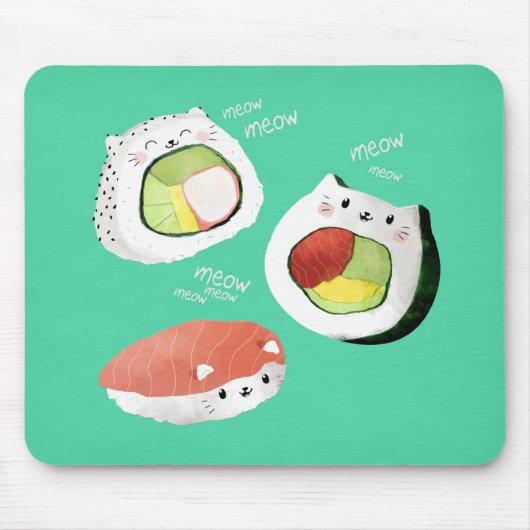 かわいい寿司猫 マウスパッド (正面)