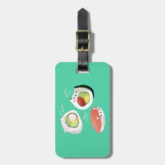 かわいい寿司猫 ラゲッジタグ (正面縦)