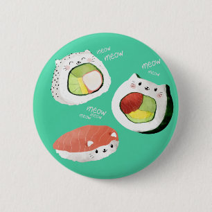 かわいい寿司猫 缶バッジ