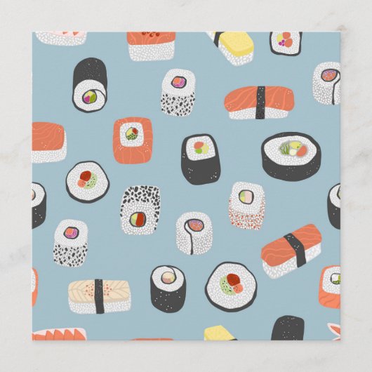 かわいい寿司誕生日カード アドバイスカード (正面)