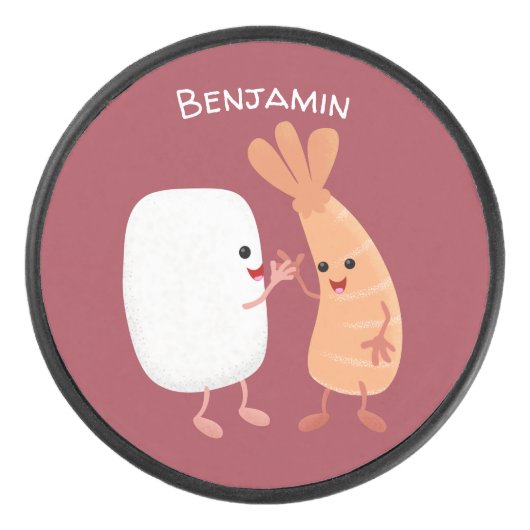 かわいい寿司飯の仲間の漫画 アイスホッケーパック (正面)