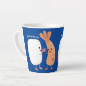 かわいい寿司飯の仲間の漫画 カフェラテマグ (左アングル)