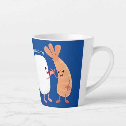 かわいい寿司飯の仲間の漫画 カフェラテマグ (右)