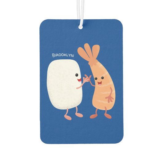 かわいい寿司飯の仲間の漫画 カーエアーフレッシュナー (裏面)