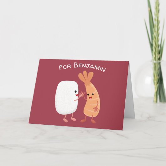 かわいい寿司飯の仲間の漫画 カード (正面)