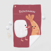 かわいい寿司飯の仲間の漫画 ゴルフタオル (インサイチュ)