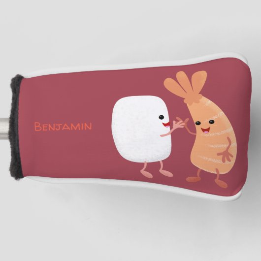 かわいい寿司飯の仲間の漫画 ゴルフヘッドカバー (正面)