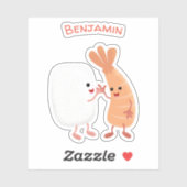 かわいい寿司飯の仲間の漫画 シール (シート)