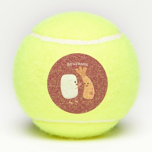 かわいい寿司飯の仲間の漫画 テニスボール (裏面)