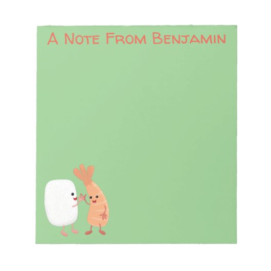 かわいい寿司飯の仲間の漫画 ノートパッド (正面)