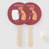 かわいい寿司飯の仲間の漫画 ハンドファン (正面&裏面)